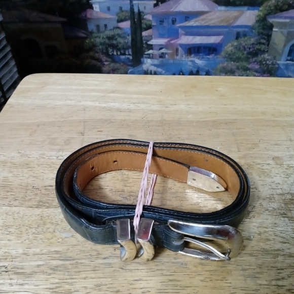 Onyx by Brighton Croc Embossed Leather Vintage Belt Size 36,Nice Gift!🎁 U.S.A. - Picture 3 of 11